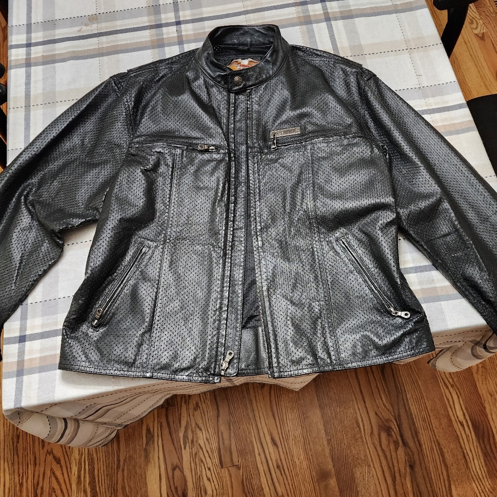 Harley Davidson Black Leather Jacket XL